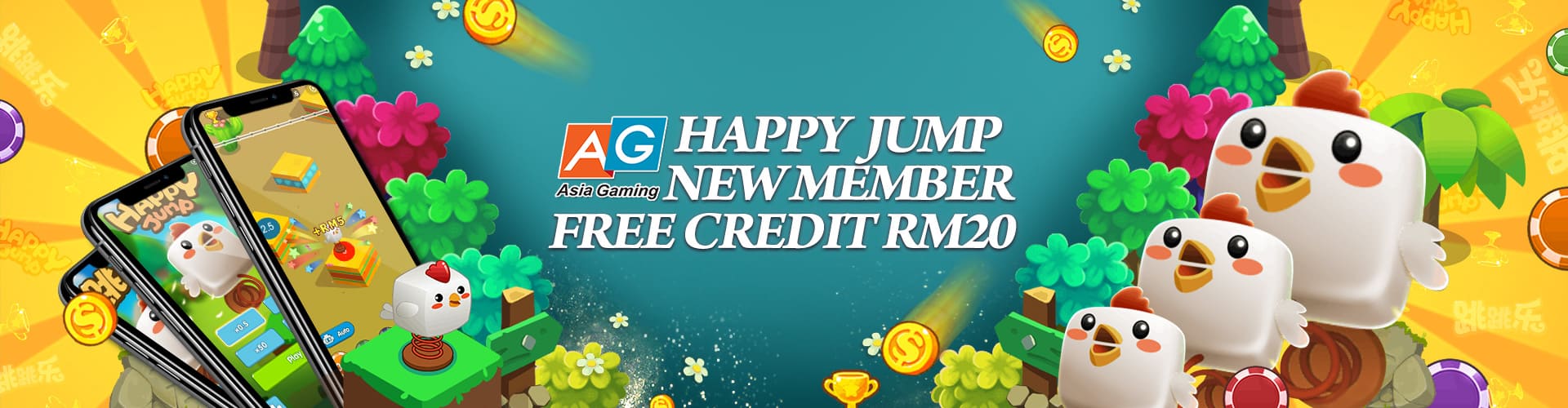 跳跳乐AG Happy Jump新会员注册送RM201920x500EN